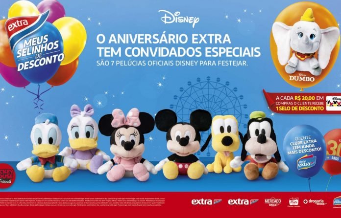 Extra celebra aniversário de 30 anos com Pelúcias Disney