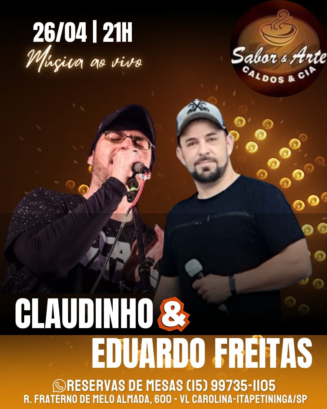 Claudinho e Eduardo Freitas realizam show em Itapetininga nesta sexta, 26 - Divulgação