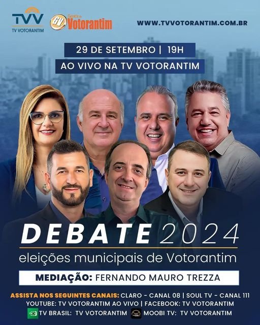 TV Votorantim realizará debate entre os candidatos a prefeito